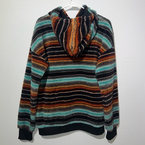 NWoT Shyanne Limited Edition Multicolored Shy Life Serape Fleece Hooded Pullover - Picture 6 of 15